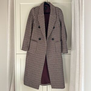 RW&CO. Black and White Houndstooth Trench Coat